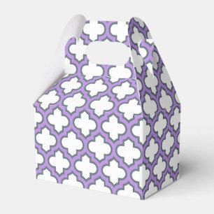 Weiße und Lila Trellis, Gitter, Quatrefolie Geschenkschachtel