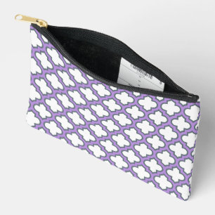 Weiße und Lila Trellis, Gitter, Quatrefolie Zubehörtasche