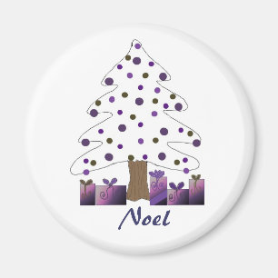 Weiße und lila Weihnachtsbaum Magnet