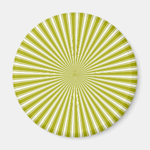 Weiße und Limettengrüne funky gestreifte abstrakte Magnet
