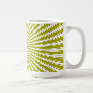 Weiße und Limone Funky Strip Abstrakte Kunst Kaffeetasse