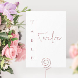 Weiße und Mauve Wedding Tischnummer