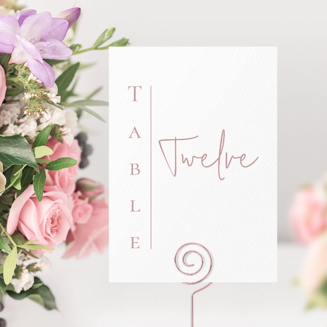 Weiße und Mauve Wedding Tischnummer (Von Creator hochgeladen)