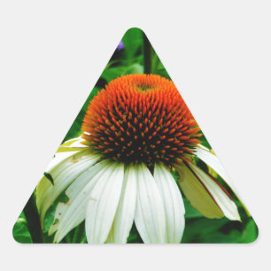 Weiße und orange KoneBlumen Dreieckiger Aufkleber