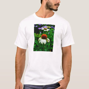 Weiße und orange KoneBlumen T-Shirt