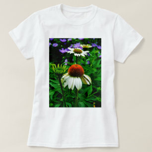 Weiße und orange KoneBlumen T-Shirt