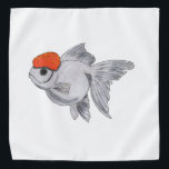 Weiße und orange Oranda Halstuch<br><div class="desc">Ein pudgy rundes weißes Rot mit einer Kappe bedeckter Oranda Goldfisch,  mit ihm ist orange/rotes Wen auf ihm ist Kopf. Niedliche Fischbehälter Fische. Dieser Fisch wird mit Kunstmarkierungen und farbigem Bleistift gezeichnet.</div>