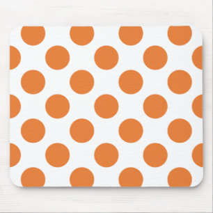 Weiße und orangefarbene Tupfen Mousepad