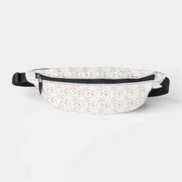Weiße und pfirsichfarbene Wildblumen auf weißem Fa Bauchtasche