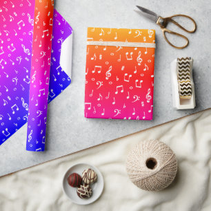 weiße und Regenbogen-Musik-Geschenkpapier Geschenkpapier