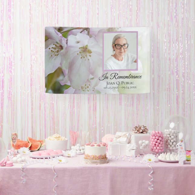 Weiße und rosa Blume Feiern zur Beerdigung des Leb Banner (Party)