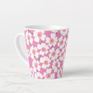 Weiße und rosa Fantasy Flower Power   Milchtasse