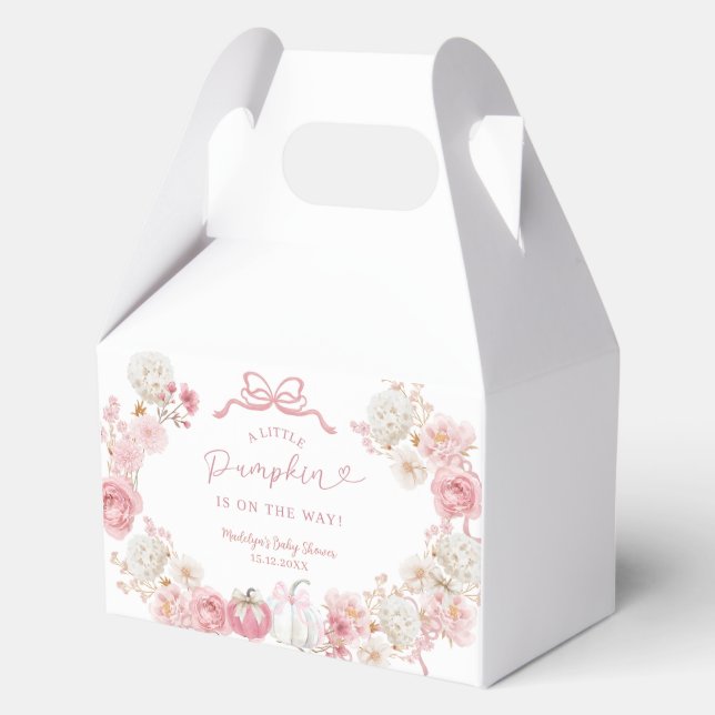 Weiße und rosa Kürbiskuchen-Baby-Gefälligkeitsbox Geschenkschachtel (Rückseite)