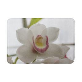 Weiße und rosa Orchidee Badematte