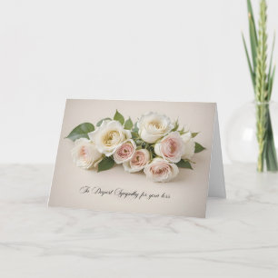Weiße und rosafarbene Rosen Beileid Karte