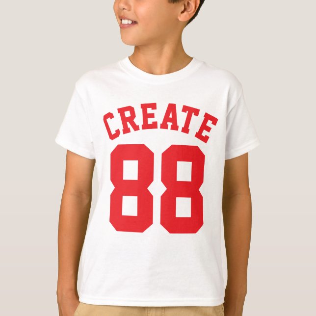 Weiße und rote Kinder | Sports Jersey Design T-Shirt (Vorderseite)