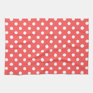 Weiße und rote Polka-Punkte, Polka-Punkt, Polka, P Geschirrtuch