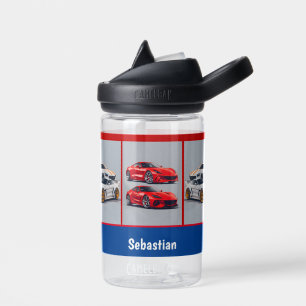 Weiße und rote sportliche Sportwagen-Enthusiasten Trinkflasche