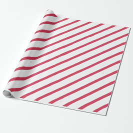 Weiße und rote Streifen Weihnachten Geschenkpapier