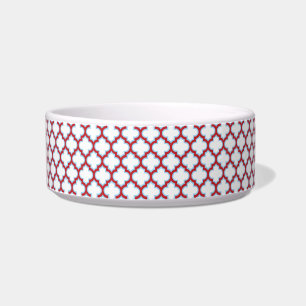 Weiße und rote Trellis, Gitter, Quatrefolie Napf
