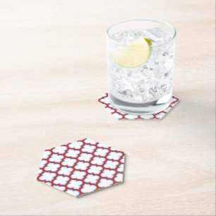 Weiße und rote Trellis, Gitter, Quatrefolie Untersetzer