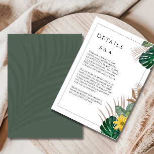 Weiße und Salbei-grüne moderne Hochzeitseinlagekar RSVP Karte