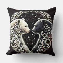 Weiße und schwarze Bären im Yin Yang-Design