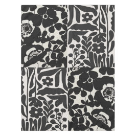 weiße und schwarze Blumendecke Tischdecke