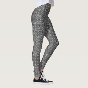 Weiße und schwarze Caladium-Leggings Leggings