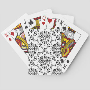 Weiße und schwarze Damaskus Spielkarten