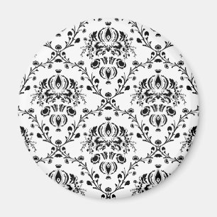 Weiße und schwarze Damast Magnet