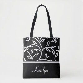 Weiße und schwarze dekorative Reben | Tasche