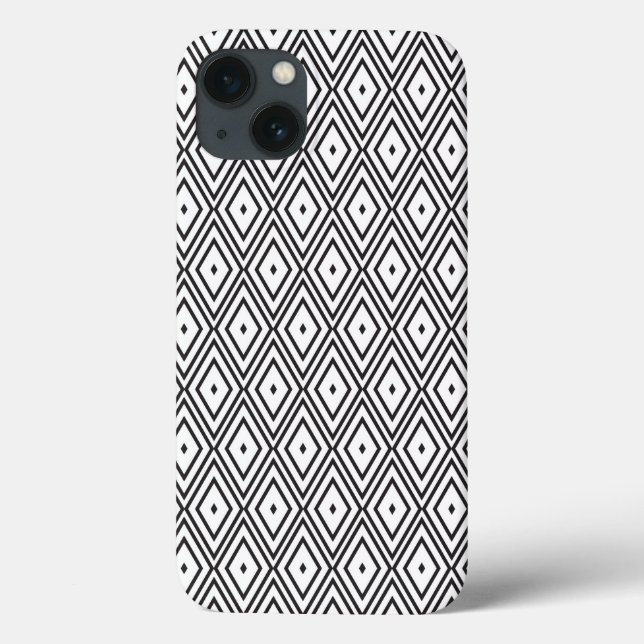 Weiße und schwarze Diamanten Case-Mate iPhone Hülle (Rückseite)