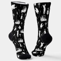 Weiße und schwarze Golf Symbole Muster
