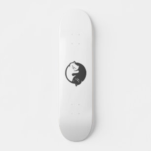 Weiße und schwarze Katze Yin-Yang - Wählen Sie die Skateboard