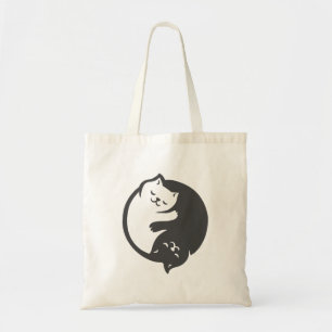 Weiße und schwarze Katze Yin-Yang - Wählen Sie die Tragetasche