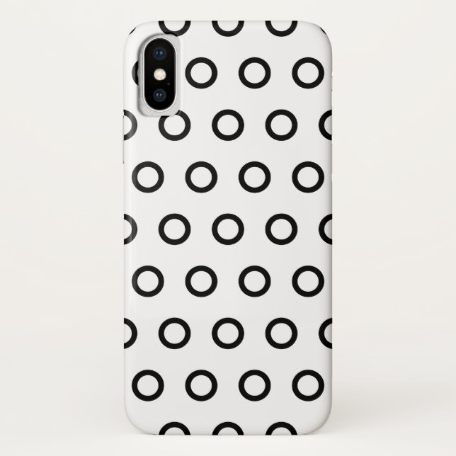 Weiße und schwarze Kreise Case-Mate iPhone Hülle (Rückseite)