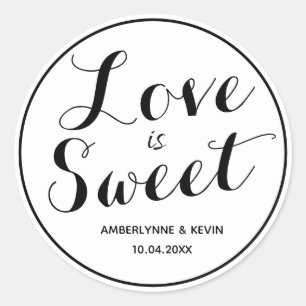 Weiße und schwarze Liebe ist süß Runder Aufkleber