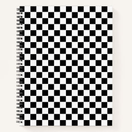 Weiße und schwarze quadratische Box Stilvolles Mus Notizbuch