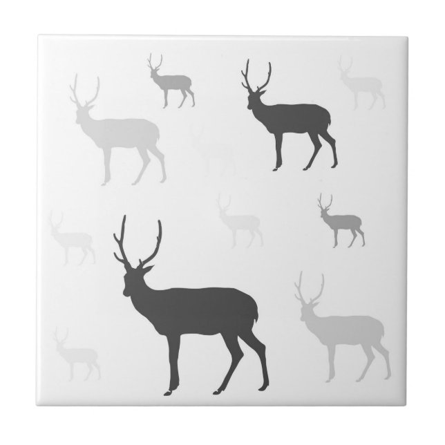 Weiße und schwarze Silhouette Fliese (Vorderseite)
