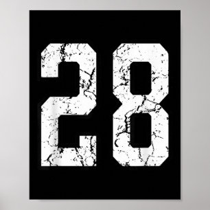Weiße und schwarze Srts Nummer 28 Jersey Uniform P Poster