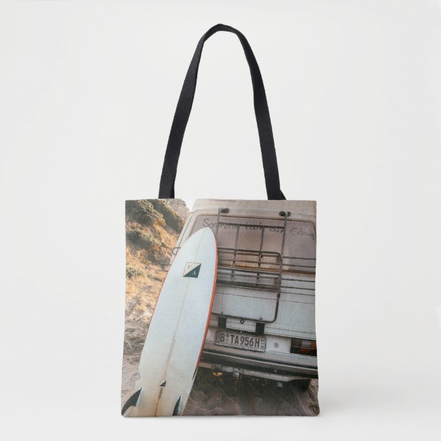 Weiße und schwarze Surfbretter Tasche (Vorderseite)