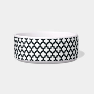 Weiße und schwarze Trellis, Gitter, Quatrefolie Napf