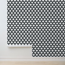 Weiße und schwarze Trellis, Gitter, Quatrefolie