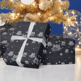 Weiße und schwarze Weihnachtsschmuck Muster Gesche Geschenkpapier
