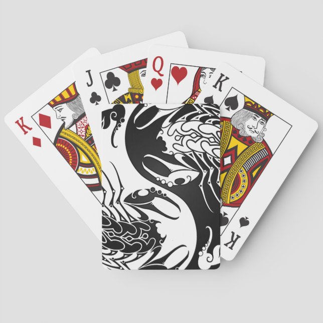 Weiße und schwarze Yin Yang Skorpione Spielkarten (Rückseite)