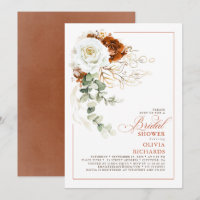 Weiße und Terrakotta-Blumen-Herbst-Brautjunggesell