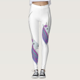 Weiße Unicorn-Regenbogen-Leggings Leggings