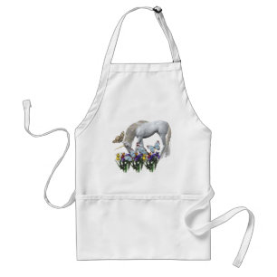 Weiße Unicorn-Schmetterlings-Fantasie-Schürze Schürze