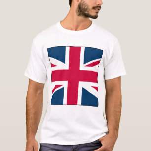Weiße Union Jack T-Shirt große quadratische Versio